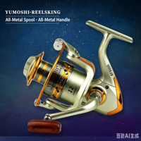 Moulinet de pêche spinning en nylon avec bobine entièrement métallique, bras oscillant en métal, interchangeable gauche/droite, vente en gros de moulinets de canne à pêche spinning