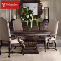 Table à manger circulaire américaine antique en bois massif pour six personnes, grande unité de 1,35 mètre, pouvant accueillir huit personnes, personnalisable