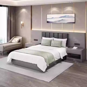 Hotel Furniture Bedroom Set Low Cost Wood Single <b>Twin</b> <b>Bed</b> <b>Frame</b> With Headboard Nightstand Desk Wardrobe for Budget Hotel Project - Product Image 6