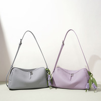 Bolso de Hombro de Cuero TC de Primera Calidad para Mujer, Bolso Bandolera Minimalista de Lujo con Adorno Floral, Bolso de Mano de Cuero Vacuno Genuino 2026