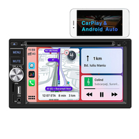 Radio FM Universal de 6.2 Pulgadas con Pantalla Táctil 2DIN, Carplay y Android Auto, Reproductor de CD/DVD para Auto con Bluetooth