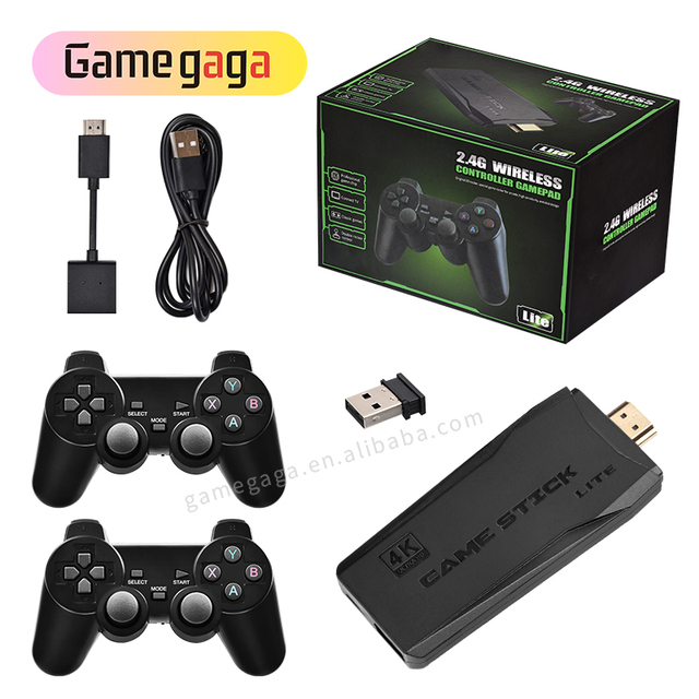 Gamegaga Wholesale M8 4K HD TV Game Stick 64GB Retro Games Video Game Console with Wireless Controller Gaming Console
