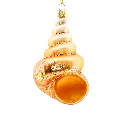 Shop Mall Glass Gifts Crafts&Decoration Marine Organism Shell Hanging Christmas Tree Ornament Glitter Yellow Conch Ornament