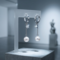 Anting Hoop Minimalis Mewah Ringan EK622 untuk Wanita, Tiang Perak 925, Anting Gantung Serbaguna, Gaya Baru Populer