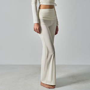 <span class=keywords><strong>Pantalon</strong></span> <span class=keywords><strong>évasé</strong></span> pliable doux et personnalisé Under Lulu pour <span class=keywords><strong>femme</strong></span>, en modal et élasthanne, coupe vintage slim taille haute, jambe large - Product Image 2
