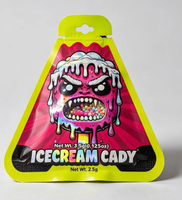 Bonbons comestibles imprimés sur mesure, emballage refermable de 3,5 grammes, emballage découpé à la forme, forme unique spéciale, sac résistant aux enfants, sac en mylar