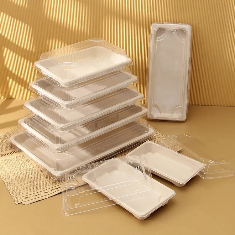 Factory Direct Supply Takeout Food Trays Sugarcane Sushi Box Sugarcane Food Containers With Lids