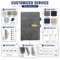 Buku Catatan Kulit PU Hardcover A5 Grosir dengan Logo Custom, Penutup Logam Filigree, Tempat Pulpen, 100 Lembar, Jurnal Rapat, Diary