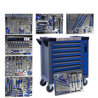 Chariot à outils métallique à 7 tiroirs, 526 pièces, ensemble complet d'outils à main pour atelier, garage, mécanicien, coffre à outils de réparation automobile avec roues