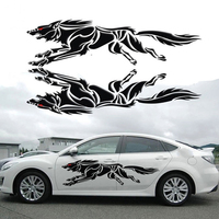Autocollants de Voiture Personnalisés Réfléchissants Loup, Impression Design Décoration, Pour Extérieur, Porte, Côté de Carrosserie, Capot et Pare-chocs en PVC