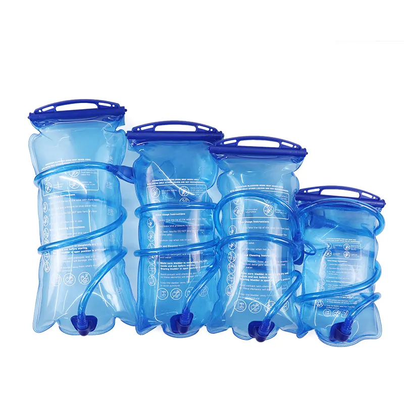 Sacca d'acqua della vescica Oem/Odm 1L 1.5L 2L 2.5L 3L Eva Peva Tpu serbatoio di idratazione senza Bpa sacca d'acqua per bicicletta sacca di idratazione