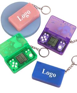 Custom Logo Printed Plastic Mini <b>Handheld</b> Game <b>Console</b> Backpack Keychain <b>Retro</b> Design Household Use - Product Image 1