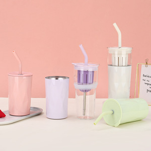 Tasse thermos Youka à double usage Paille de séparation du thé sous vide à double couche en acier inoxydable 304 Portable pour voyage tasse à café en plein air - Product Image 3