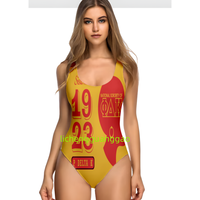 Maillots de bain Sigma Gamma Rho pour femmes, maillot de bain une pièce amincissant, maillot de bain uni, col rond, dos bas