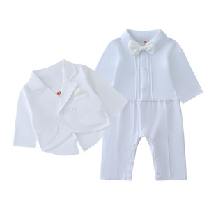 Conjunto de <span class=keywords><strong>Traje</strong></span> de Etiqueta para Bebé Recién Nacido, Otoño, Estilo Caballero, con Chaleco y Pantalones, <span class=keywords><strong>Traje</strong></span> de <span class=keywords><strong>Bautizo</strong></span> - Product Image 1