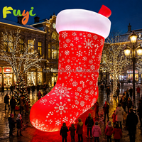 Chaussette de Noël géante gonflable, décoration extérieure, affichage LED pour événements festifs