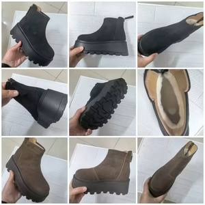 Botines de Nieve de Ante de 7 cm de Altura, Botas de <span class=keywords><strong>Plataforma</strong></span> para Invierno, Botas Chelsea Cómodas y Antideslizantes para Mujer, Zapatos con Suela Gruesa - Product Image 5