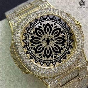 Reloj de Diamantes de Primera Calidad para Hombre con Diseño Iced Out, Correa de Acero Inoxidable y Estilo Lujoso Disponible al Mejor Precio - Product Image 3