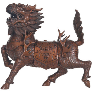 Copper Qilin Figurine 2Pcs Feng Shui <b>Desk</b> Decor Office Home Decoration Gift - Product Image 4