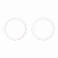 Bâtons octogonaux blancs redessinés avec anneaux d'accentuation pour EXtremeRate PS5 Luna Redesigned et pour PS4 Ghost Redesigned Shell