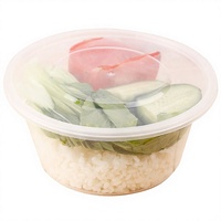 Boîte à lunch jetable en plastique transparent, bol à soupe pour restauration rapide, résistant aux hautes températures, compatible micro-ondes, boîte alimentaire