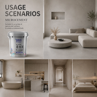 Kit de revêtement microciment imperméable sans joint pour sols de salle de bain, murs de douche, zones humides et encadrements de baignoire