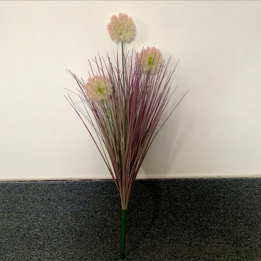 80 cm 3 teste di tarassaco rosa