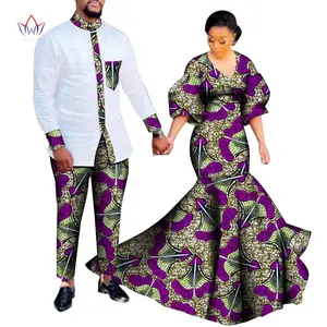 Robe africaine traditionnelle de haute qualité pour les couples vêtements assortis pour les couples vêtements de mariage de couple en coton