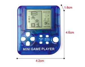 mini 8 bit handheld classic game console player brick keychain toy