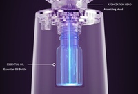 Diffuseur d'arômes ultrasonique portable et écologique, mini pulvérisateur à brume froide de 10 ml, fonction minuterie 3 modes, éclairage LED, pour la maison et la voiture