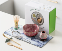 Kit de préparation du matcha personnalisé, fouet à matcha, tamis à matcha, perles métalliques, bol à matcha chromé, 8 pièces