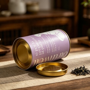 Biodegradable Eco-Friendly Luxury Custom Design Food Grade Cylindrical Coffee & <b>Tea</b> Packaging <b>Canister</b> with Lids - Product Image 1