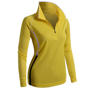 <span class=keywords><strong>POLO</strong></span> da donna di alta qualità 100% poliestere abbigliamento sportivo <span class=keywords><strong>Polo</strong></span> manica lunga Zip collo donna camicie da Golf <span class=keywords><strong>POLO</strong></span> vuote - Product Image 6