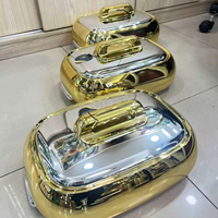 Ensemble de 3 chauffe-plats de luxe en acier inoxydable, grande capacité (4,5L, 5,5L, 6,5L), pour buffet d'hôtel et présentation