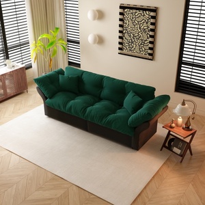 Convertible <strong>Sleeper</strong> <strong>Sofa</strong> <strong>Bed</strong> 3-in-1 Pull Out <strong>Sofa</strong> Multi-Functional Velvet Modern Cloud Soft Loveseat <strong>Sofa</strong> <strong>Bed</strong> Green - Product Image 3