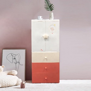 <span class=keywords><strong>Armoire</strong></span> de rangement en plastique à 4 niveaux avec motif d'ours de dessin animé, pour les jouets des enfants - Product Image 4