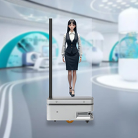 Terminal interactif tout-en-un pour intérieur, affiche numérique IA à personnage virtuel, fonction SDK Holobox pour affichage holographique de personnes
