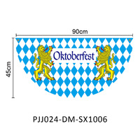 Nouveau drapeau allemand de l'Oktoberfest, bleu et blanc à carreaux, en forme d'éventail, avec deux motifs de lions, en polyester, drapeau décoratif bavarois pour fête