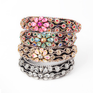 ที่คาดผมประดับเพชรฮัว ลี่หยู สำหรับผู้หญิง สไตล์ศิลปะย้อนยุค ประดับดอกไม้ เครื่องประดับผมหลากสีสัน ทำจากแก้ว - Product Image 3