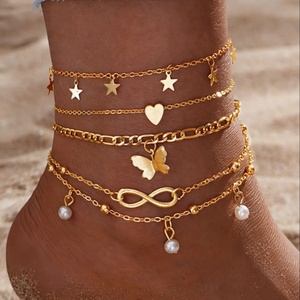 สร้อยข้อเท้า ZYO New Bohemia Charm Chain พร้อมจี้รูปสับปะรดและดาว สไตล์โบฮีเมียน สำหรับผู้หญิง - Product Image 4