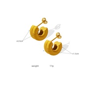 JOOLIM – boucles d'oreilles en forme de dôme à Double couche plaqué or 18K, bijoux en acier inoxydable pour femmes
