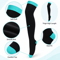 Bas de compression à la cuisse Chaussettes de compression de sommeil à jambe mince opaques Improve Circulation Réduire la stase sanguine nocturne