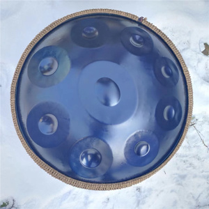 Tambor Handpan de 9 notas de color azul, acero inoxidable, 432 440 Hertz, imagen Real del producto, instrumentos personalizados, De Musique <span class=keywords><strong>Hand</strong></span> <span class=keywords><strong>Pan</strong></span> - Product Image 3