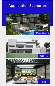 Pérgola de Aluminio de Lujo con Techo de Láminas, Control Remoto Automático, Cristal y <span class=keywords><strong>Metal</strong></span> para Bodas y Fiestas, Marco con Recubrimiento en Polvo - Product Image 6