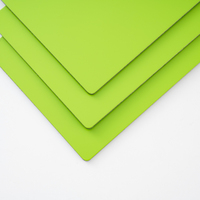Panneau composite en aluminium vert brillant avec revêtement FEVE de 4 mm, 1220x2440 mm, pour revêtement de façade de magasin