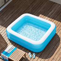 Piscine gonflable carrée en PVC épais pour enfants, légère et portable, baignoire pour bébé, piscine