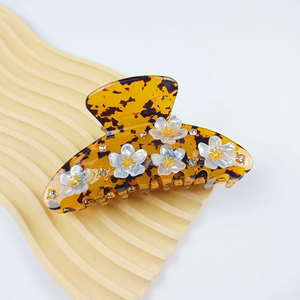 千金优雅碎花发夹大号龟壳PVC发夹女士时尚发饰批发 - Product Image 4