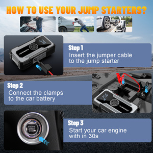 Mạnh mẽ 8000A <span class=keywords><strong>12000mAh</strong></span> siêu tụ điện ODM nhảy khởi động và lốp Inflator Combo - Product Image 3