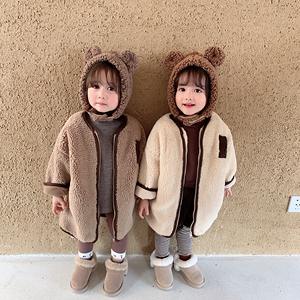 Manteau long pour fille, hiver 2019, nouveau modèle, en coton chaud et épais, rembourré en laine d'agneau, coupe ample, pour bébé et enfant, avec fermeture éclair, duveteux - Product Image 2