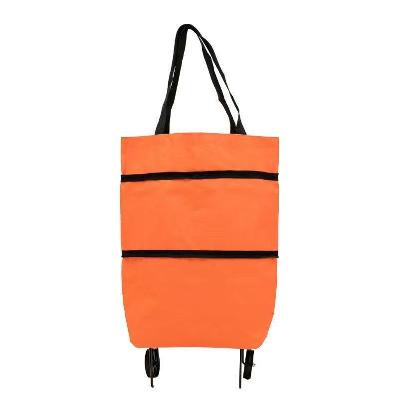 Sac shopping orange à roulettes [capacité de poids 25 catties]
